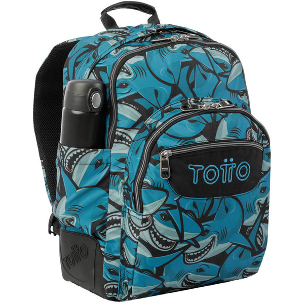 Mochila Base Borracha Tubarões Azul Totto