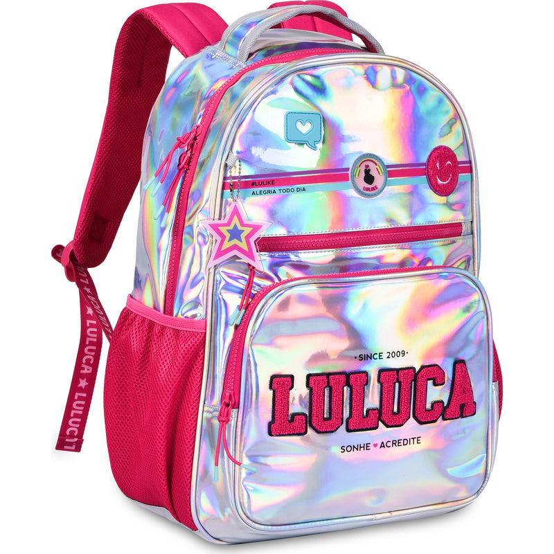 Mochila Holográfico Chaveiro Luluca