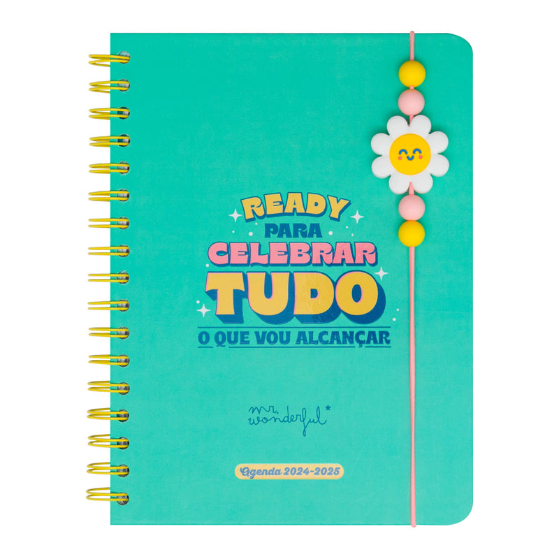 Agenda Wonder 24/25 Semanal Grande - Ready Para Celebrar Tudo o que Vou Alcançar