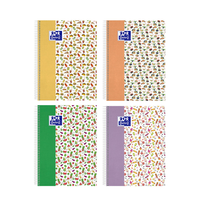 Caderno Espiral Funny Food A4 Pautado (várias cores)