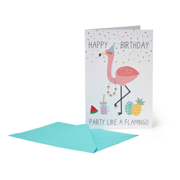 Postal - Happy Birthday Flamingo